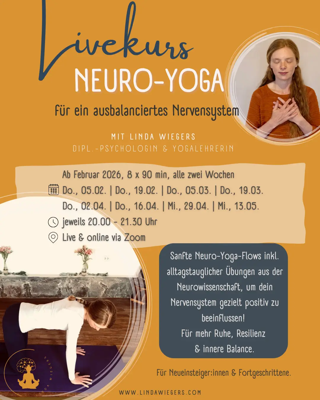 flyer für neuroyoga livekurs anmeldung