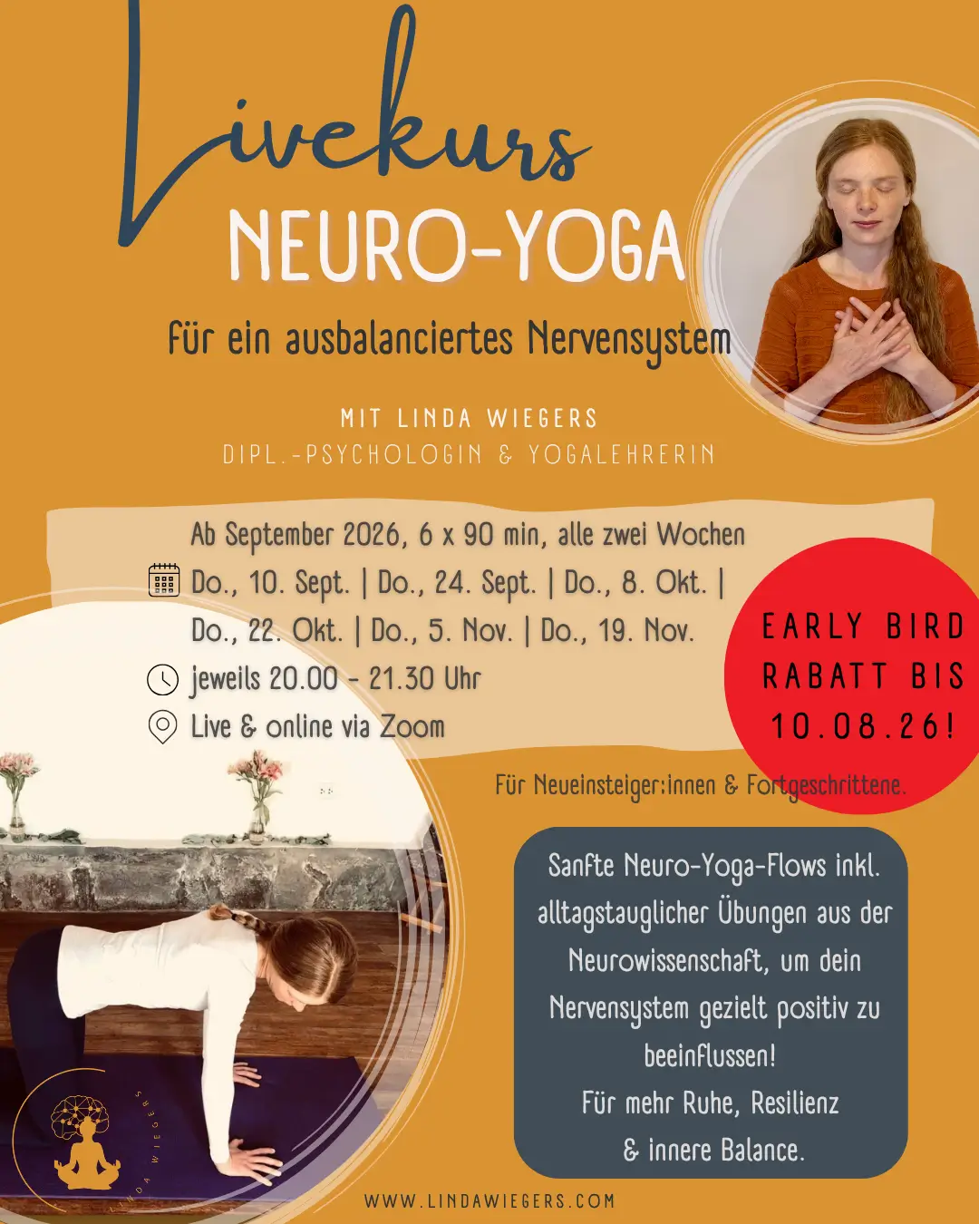 flyer für neuroyoga livekurs anmeldung