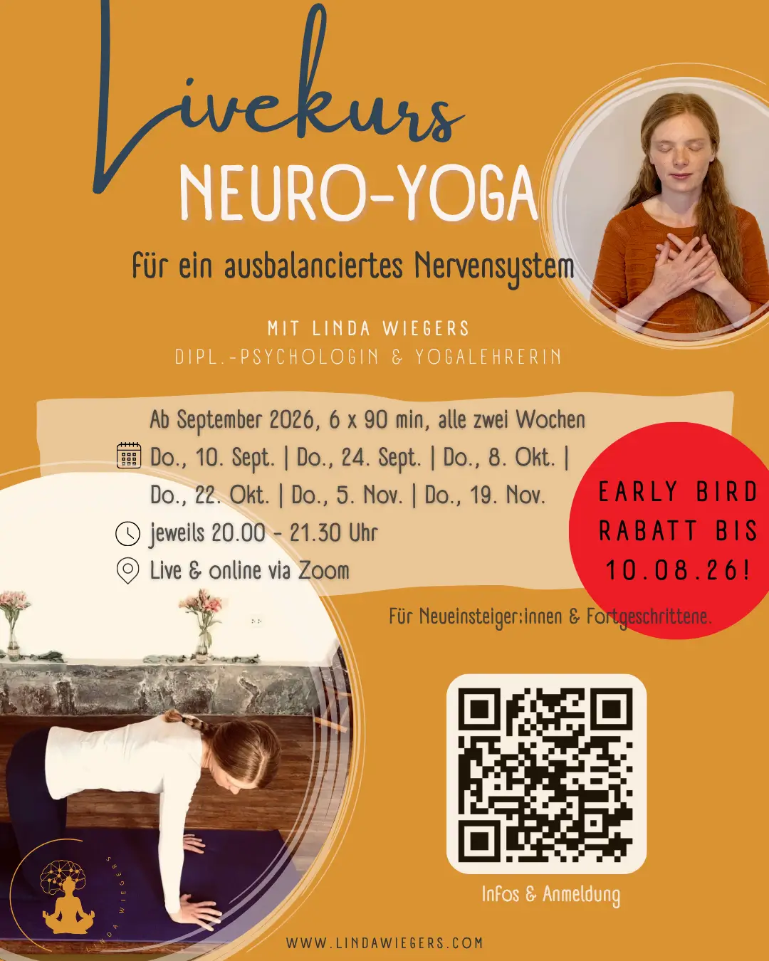 flyer für neuroyoga livekurs anmeldung